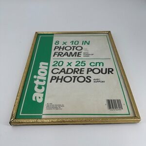 Vintage Action 8x10 Gold Metal Picture Frame USA Embossed Edge 1970s